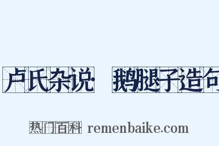 卢氏杂说·鹅腿子造句是什么意思的图片